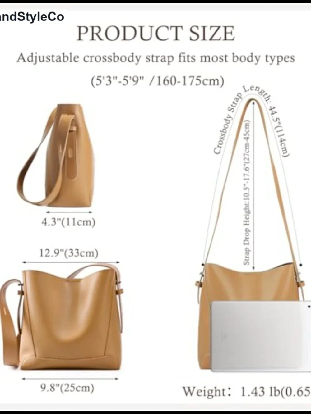 Genuine Leather Slouchy Hobo Tote Crossbody Bag, Shoulder Purse for Women